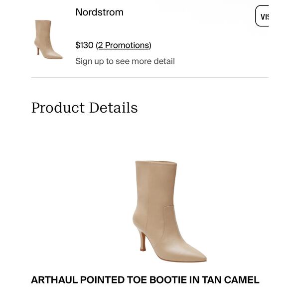 *SOLD* NIB! Lisa Vicky Arthaul Pointed Toe Leather Heeled Bootie - Size 8.5 - Picture 12 of 12